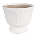 Clayre & Eef Planter Ø 14x12 cm White Ceramic Face