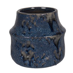 Clayre & Eef Pot de fleurs Ø 15x13 cm Bleu Céramique