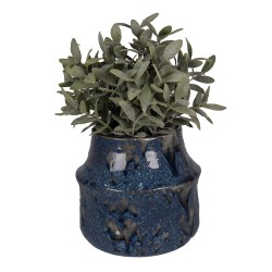 Clayre & Eef Blumentopf Ø 15x13 cm Blau Keramik