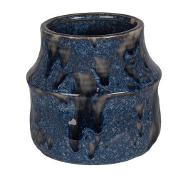 Clayre & Eef Pot de fleurs Ø 12x11 cm Bleu Céramique