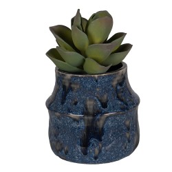 Clayre & Eef Blumentopf Ø 12x11 cm Blau Keramik