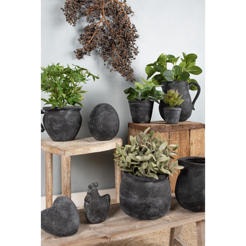 Clayre & Eef Planter Ø 16x16 cm Grey Ceramic