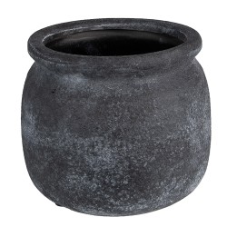 Clayre & Eef Fioriera Ø 20x15 cm Grigio Ceramica Rotondo