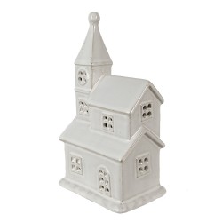 Clayre & Eef Decorative House with LED 23 cm Beige Porcelain