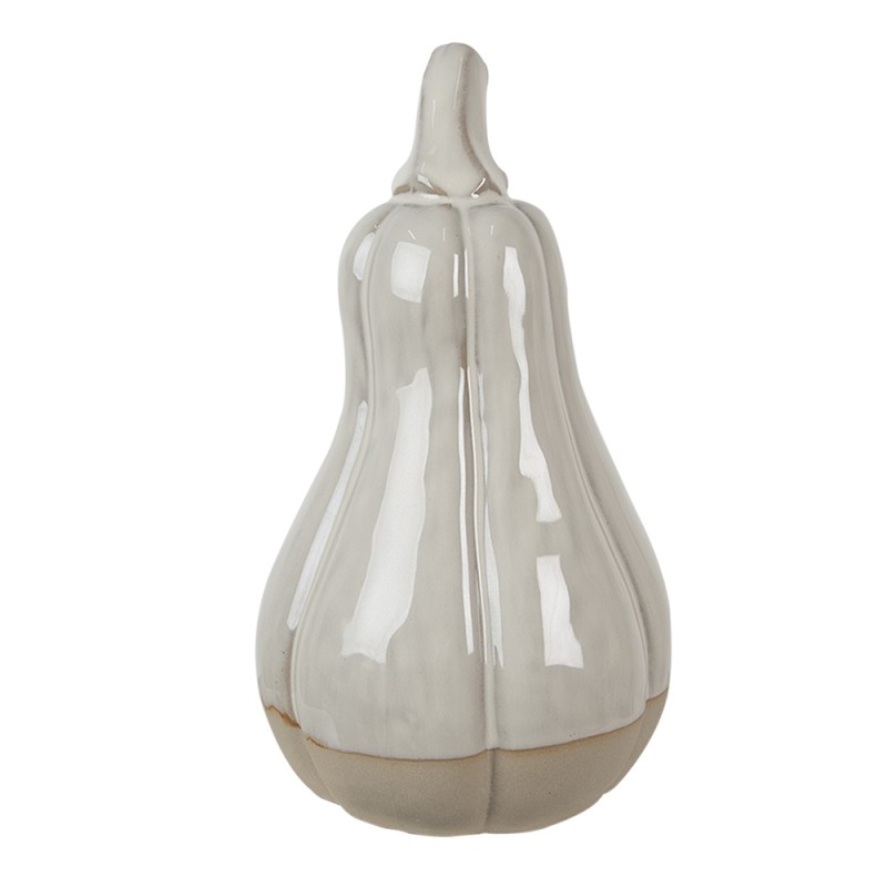 Clayre & Eef Decoratie Pompoen 12 cm Beige Porselein