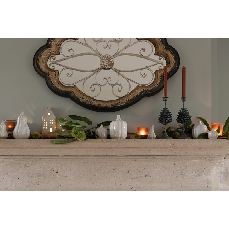 Clayre & Eef Decorazione Zucca 9 cm Beige Porcellana