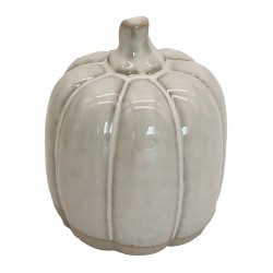 Clayre & Eef Décoration Citrouille 10 cm Beige Porcelaine