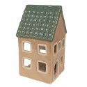 Clayre & Eef Portacandela Casa 15 cm Marrone Porcellana