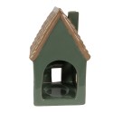 Clayre & Eef Tealight Holder House 15 cm Green Porcelain