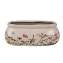 Clayre & Eef Pot de fleurs 18x8x7 cm Rose Beige Céramique Ovale Fleurs