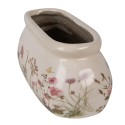 Clayre & Eef Fioriera 18x8x7 cm Rosa Beige Ceramica Ovale Fiori