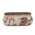 Clayre & Eef Bloempot  18x8x7 cm Roze Beige Keramiek Ovaal Bloemen