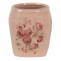 Clayre & Eef Planter 14x14x16 cm Pink Ceramic Flowers