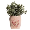 Clayre & Eef Planter 14x14x16 cm Pink Ceramic Flowers