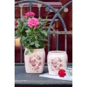 Clayre & Eef Planter 14x14x16 cm Pink Ceramic Flowers