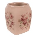 Clayre & Eef Blumentopf 12x12x14 cm Rosa Keramik Blumen