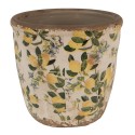 Clayre & Eef Fioriera Ø 14x13 cm Beige Giallo Ceramica Limoni