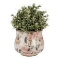 Clayre & Eef Bloempot  Ø 16x14 cm Beige Roze Keramiek Bloemen