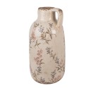 Clayre & Eef Brocca decorativa Ø 13x25 cm Beige Rosa  Ceramica Fiori