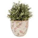 Clayre & Eef Pot de fleurs Ø 14x14 cm Beige Rose Céramique Fleurs