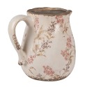 Clayre & Eef Brocca decorativa 17x13x16 cm Beige Rosa  Ceramica Fiori