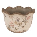 Clayre & Eef Pot de fleurs Ø 20x13 cm Beige Rose Céramique Fleurs