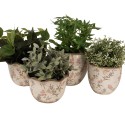 Clayre & Eef Planter Ø 20x13 cm Beige Pink Ceramic Flowers