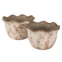 Clayre & Eef Planter Ø 17x11 cm Beige Pink Ceramic