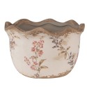 Clayre & Eef Blumentopf Ø 14x9 cm Beige Rosa Keramik Blumen