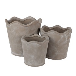 Clayre & Eef Fioriera Ø 19x18 cm Grigio Ceramica