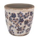 Clayre & Eef Fioriera Ø 17x16 cm Beige Blu  Ceramica Fiori