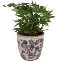 Clayre & Eef Fioriera Ø 17x16 cm Beige Blu  Ceramica Fiori