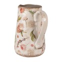 Clayre & Eef Decoratie Kan  21x15x23 cm Beige Roze Keramiek Bloemen