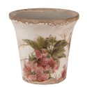 Clayre & Eef Pot de fleurs Ø 9x8 cm Beige Rose Céramique Fleurs