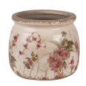 Clayre & Eef Bloempot  Ø 16x13 cm Beige Roze Keramiek Bloemen