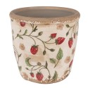 Clayre & Eef Fioriera Ø 14x13 cm Beige Rosso Ceramica Fragole