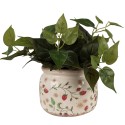 Clayre & Eef Planter Ø 20x15 cm Beige Red Ceramic Strawberries