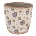 Clayre & Eef Bloempot  Ø 16x16 cm Beige Blauw Keramiek Bloemen