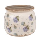 Clayre & Eef Planter Ø 16x13 cm Beige Blue Ceramic Flowers