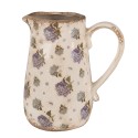 Clayre & Eef Brocca decorativa 16x12x18 cm Beige Blu  Ceramica Fiori