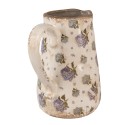 Clayre & Eef Brocca decorativa 16x12x18 cm Beige Blu  Ceramica Fiori