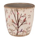 Clayre & Eef Pot de fleurs Ø 16x16 cm Beige Marron Céramique Branches