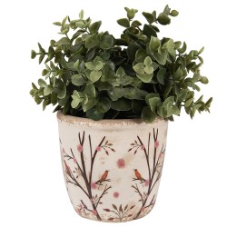 Clayre & Eef Planter Ø 13x12 cm Beige Brown Ceramic Branches