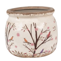 Clayre & Eef Planter Ø 16x13 cm Beige Brown Ceramic Branches