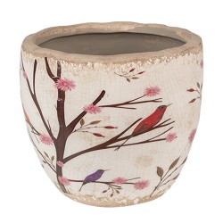 Clayre & Eef Planter Ø 13x11 cm Beige Brown Ceramic Branches