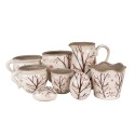 Clayre & Eef Pot de fleurs Ø 13x11 cm Beige Marron Céramique Branches