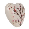 Clayre & Eef Decoration Heart 12x12x4 cm Beige Brown Ceramic Branches