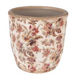 Clayre & Eef Fioriera Ø 16x16 cm Beige Rosa  Ceramica Fiori