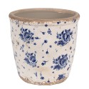 Clayre & Eef Innenblumentopf Ø 15x14 cm Beige Blau Keramik Rosen