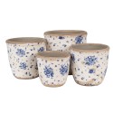 Clayre & Eef Innenblumentopf Ø 15x14 cm Beige Blau Keramik Rosen